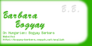 barbara bogyay business card